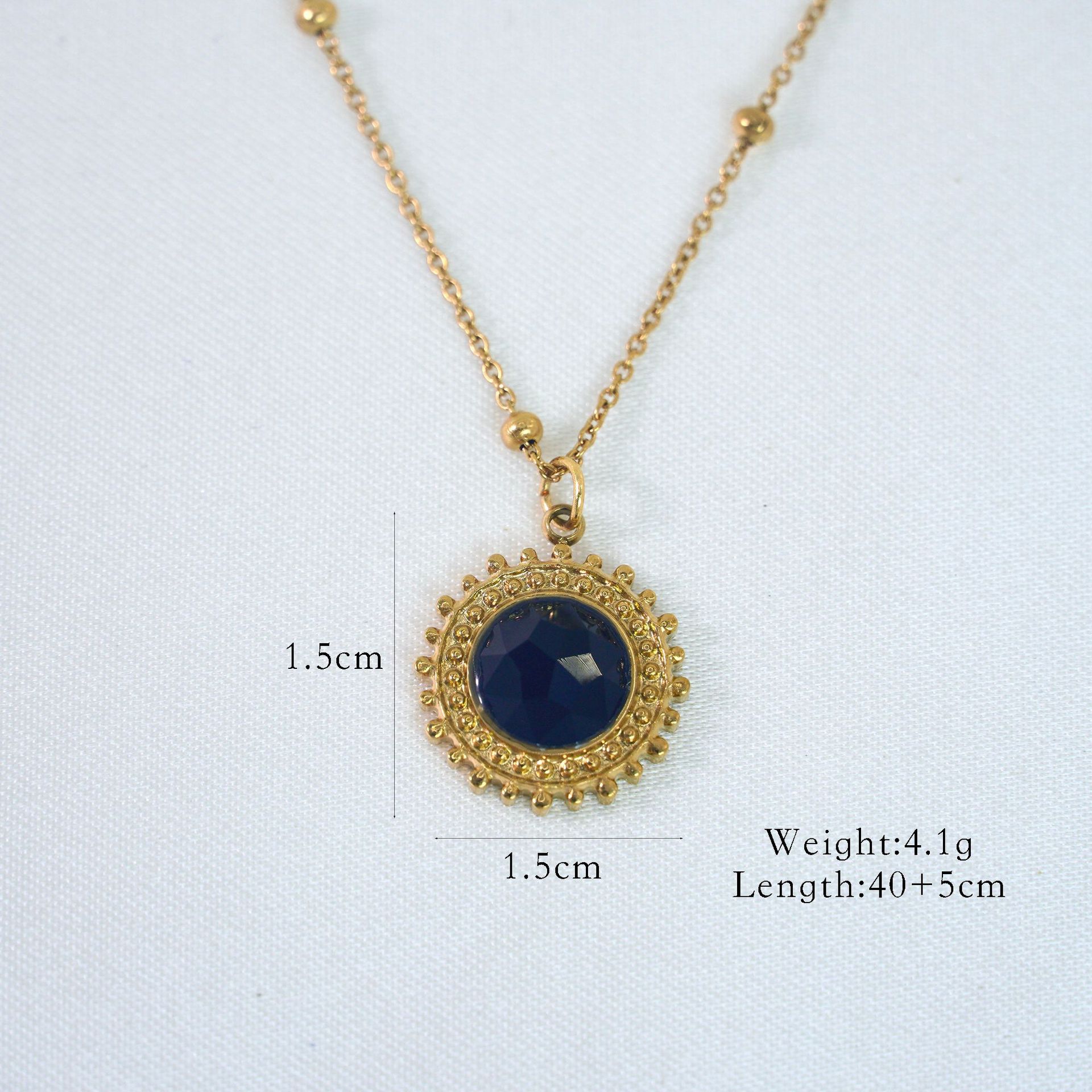 Simple Style Moon Natural Stone Titanium Steel Necklace In Bulk display picture 10