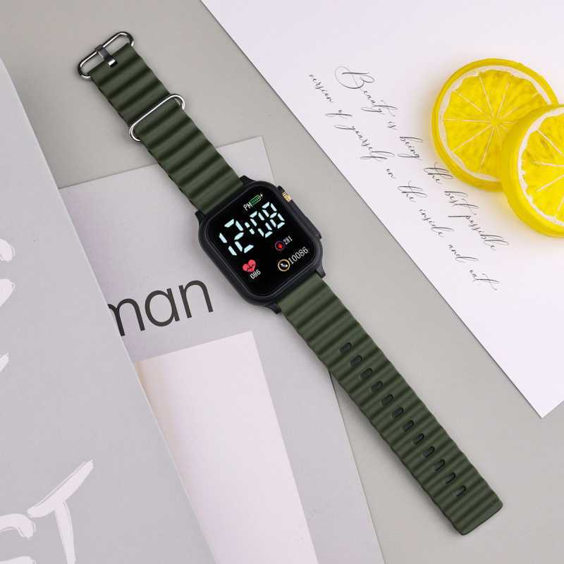 New Love Square Led Electronic Watch Creative Ocean Wave with Digital Luminous Watch for Women