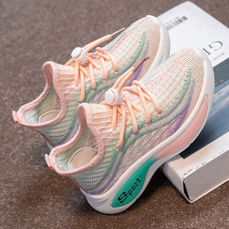 Girls' Sports Shoes, Breathable Children's Coconut Shoes, Spring and Autumn New Boys' Casual Shoes, Versatile Soft-Soled Student Running Shoes