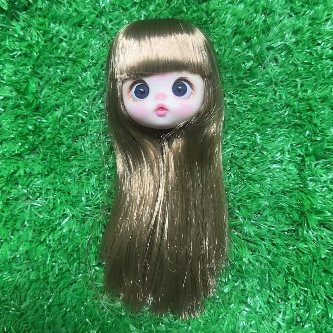 Cute Pouty Lips, Full Bangs, Doll Head for Girls, 3D Realistic Eyes, Student Head, Loli Head, Body Doll Accessories