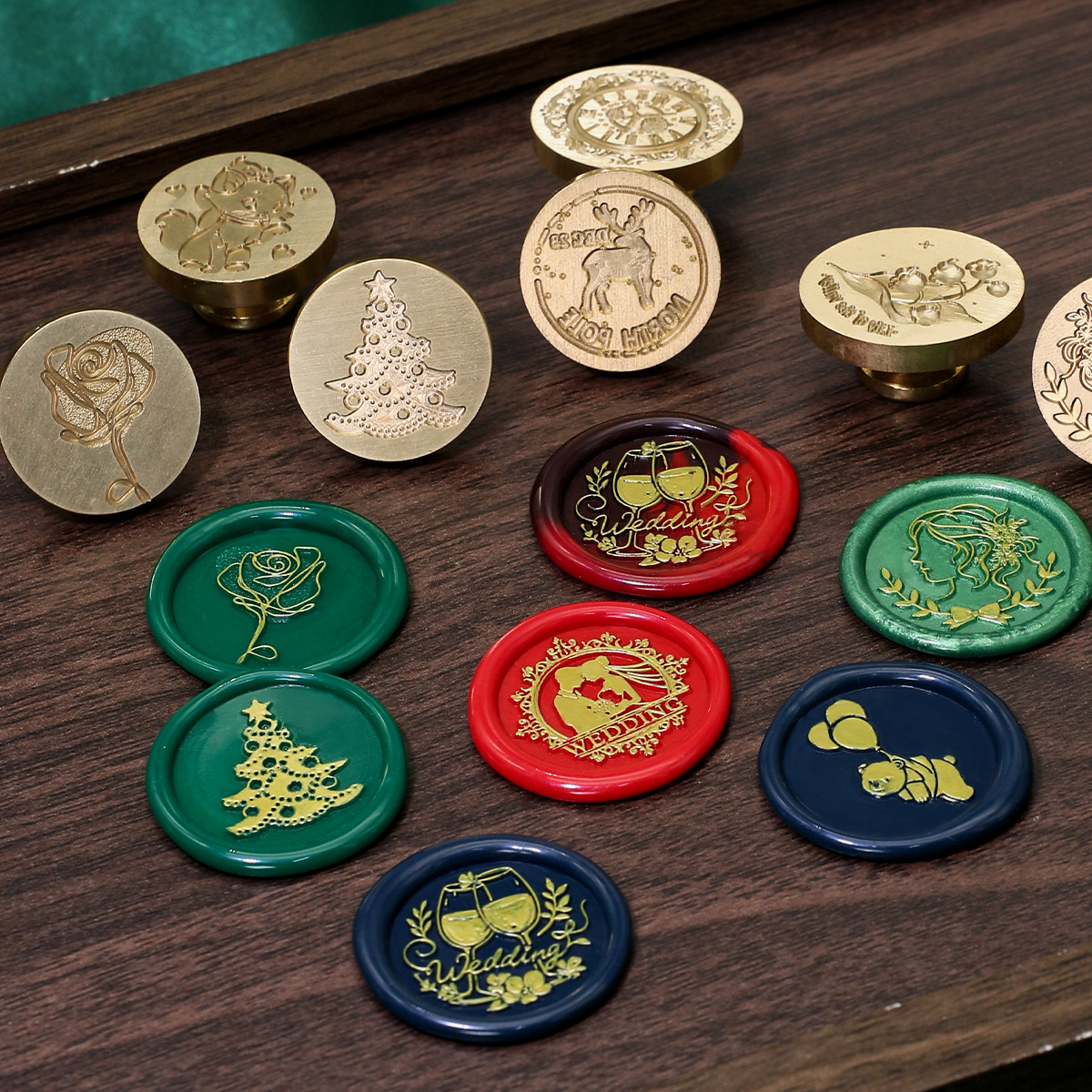 Color europeo fuego pintura sello traje conjunto completo europeo retro fuego pintura traje cera grano fuego pintura caja de regalo envolvente cera de sellado