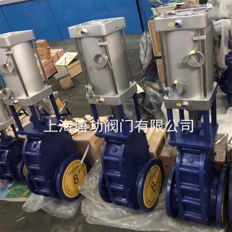 Z644TC气动陶瓷双闸板进料阀 气动耐磨出料阀 气动金属双闸板闸阀