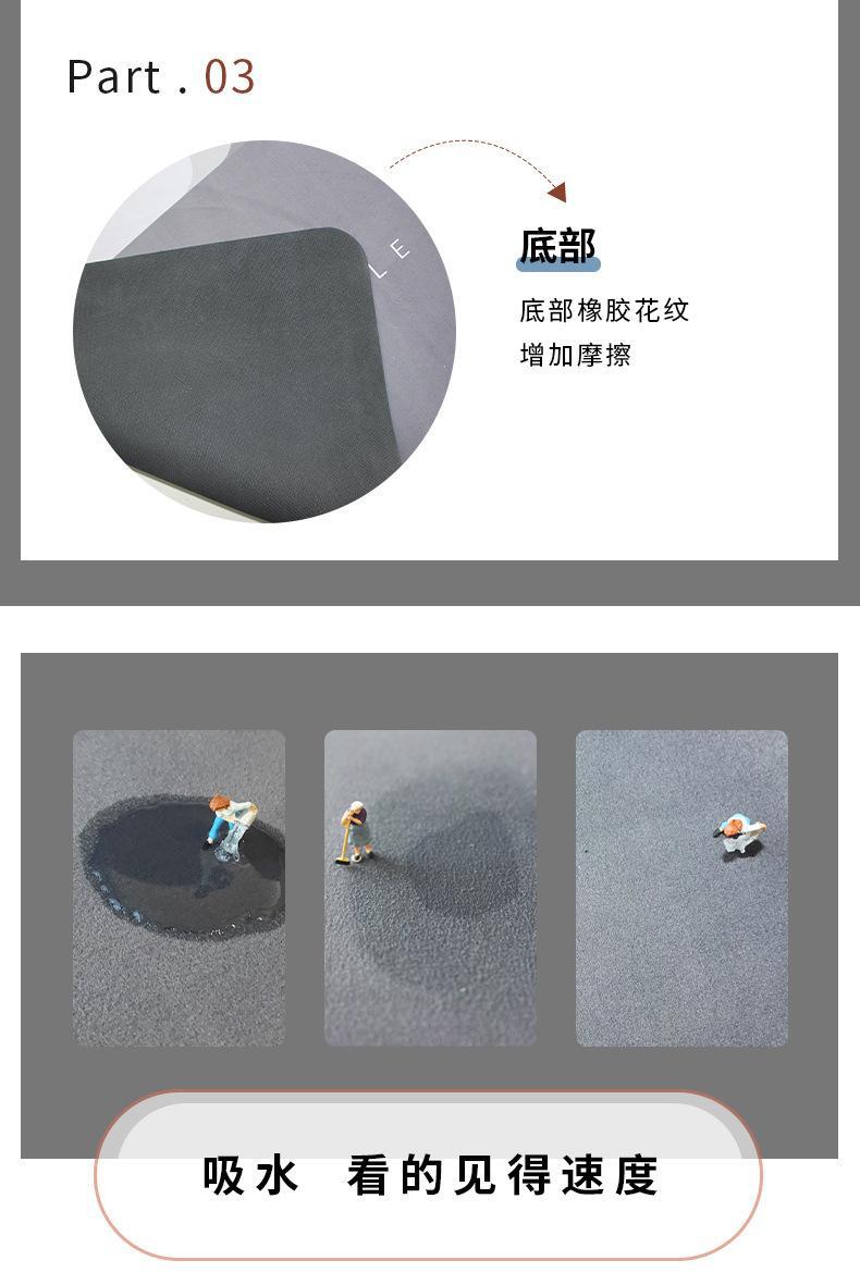 Bathroom Absorbent Mat Diatom Mud Mat Toilet Toilet Toilet Door Mat Anti-Slip Mat Household Drain Mat