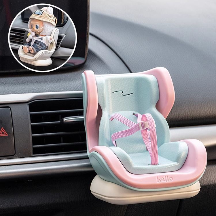 Labubu Toy Safety Seat Air Conditioning Vent Cute Car Ornament Pendant Car Decoration Safety Seat