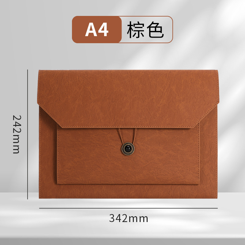 Bolso de archivo comercial de imitación de cuero transfronterizo A4 bolsa de archivo de almacenamiento de gran capacidad bolsa de archivo de logotipo empresarial al por mayor