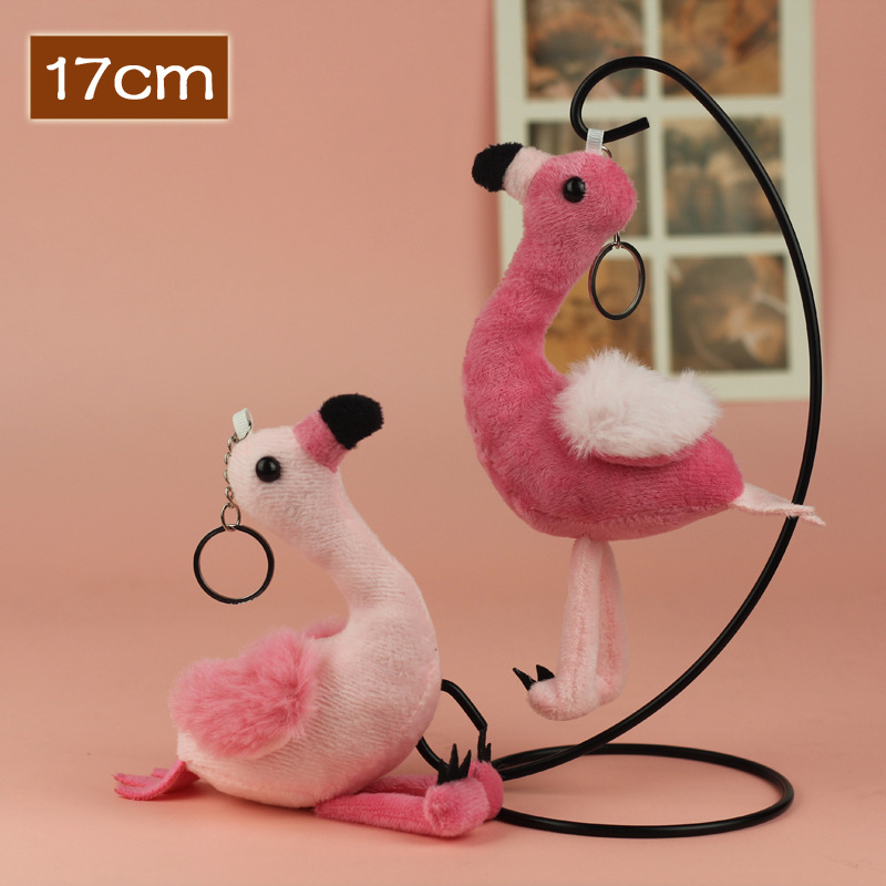 Lovely lindo flamenco peluche juguetes colgantes muñecas de tela de dibujos animados muñecas de corazón muñecas bolsas colgantes