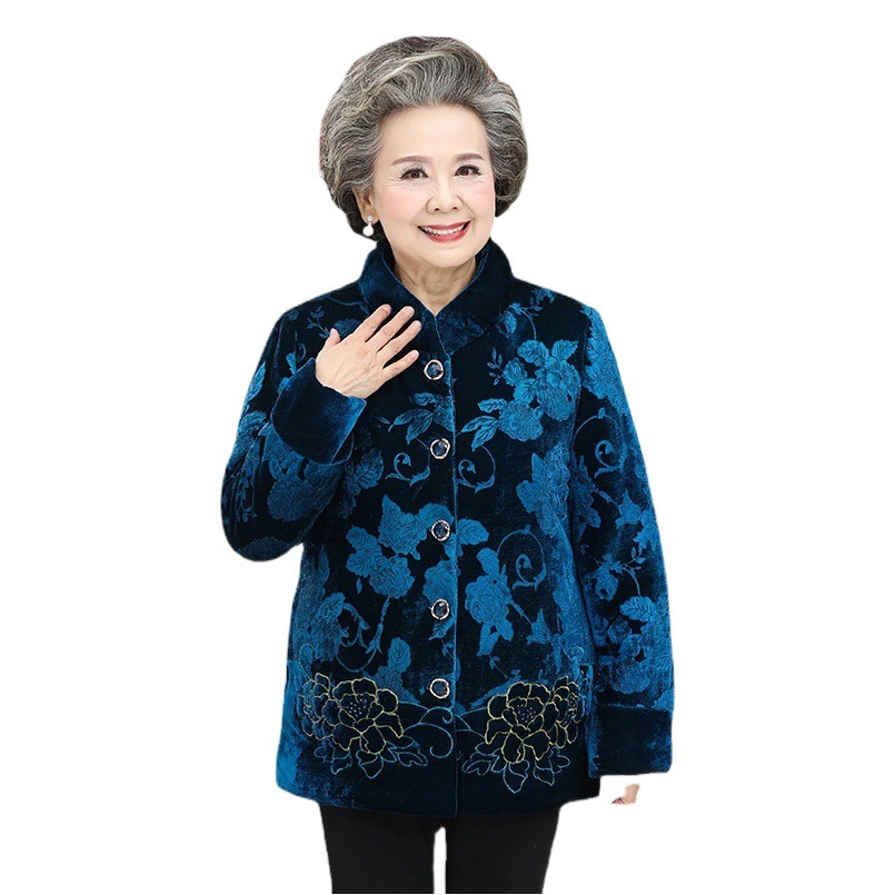 Женское зимнее бархатное пальто среднего и пожилого возраста с хлопковой подкладкой, куртка с хлопковой подкладкой и флисовой подкладкой для мамы, теплая куртка с хлопковой подкладкой, пальто