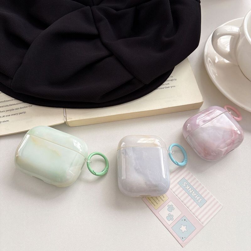 Korean-style marble protective case for AirPods 4/3, Pro 3, Apple Bluetooth 1/2 generation earphone case, cross-border