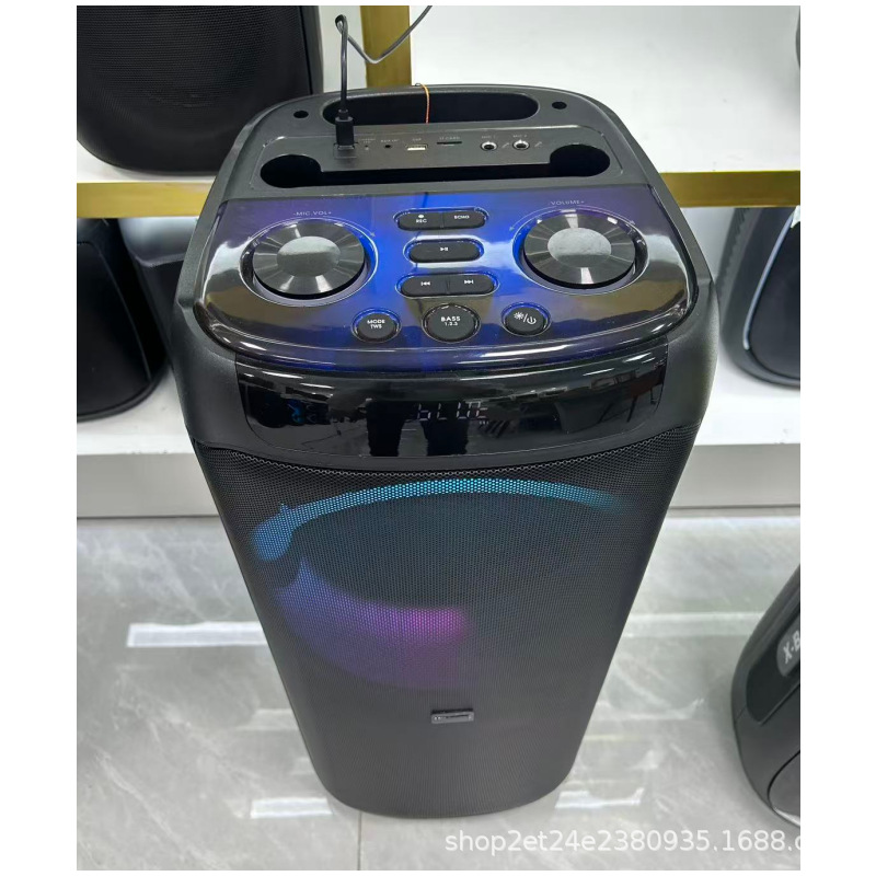 caja de fiesta fábrica personalizada doble 8 pulgadas 60w / 80w comercio exterior altavoces Bluetooth inalámbricos RGB iluminación y sonido