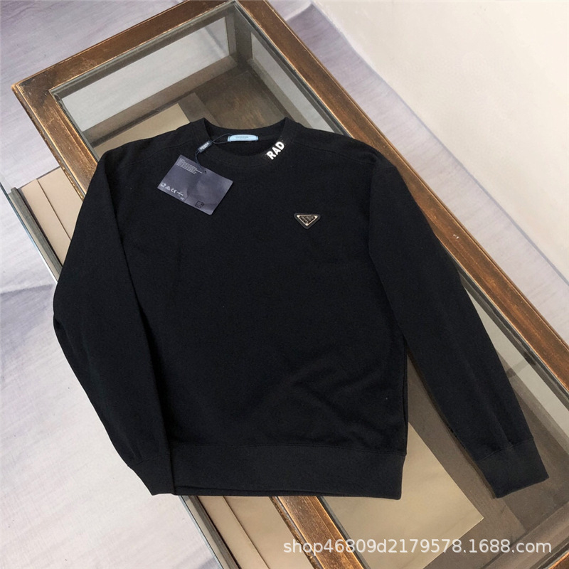 Correct version of the new autumn/winter P brand men's letter-print sweatshirt, featuring a round neck, long sleeves, and a triangular logo Correct version of the new autumn/winter P brand men's letter-print sweatshirt, featuring a round neck, long sleeves, and a triangular logo
