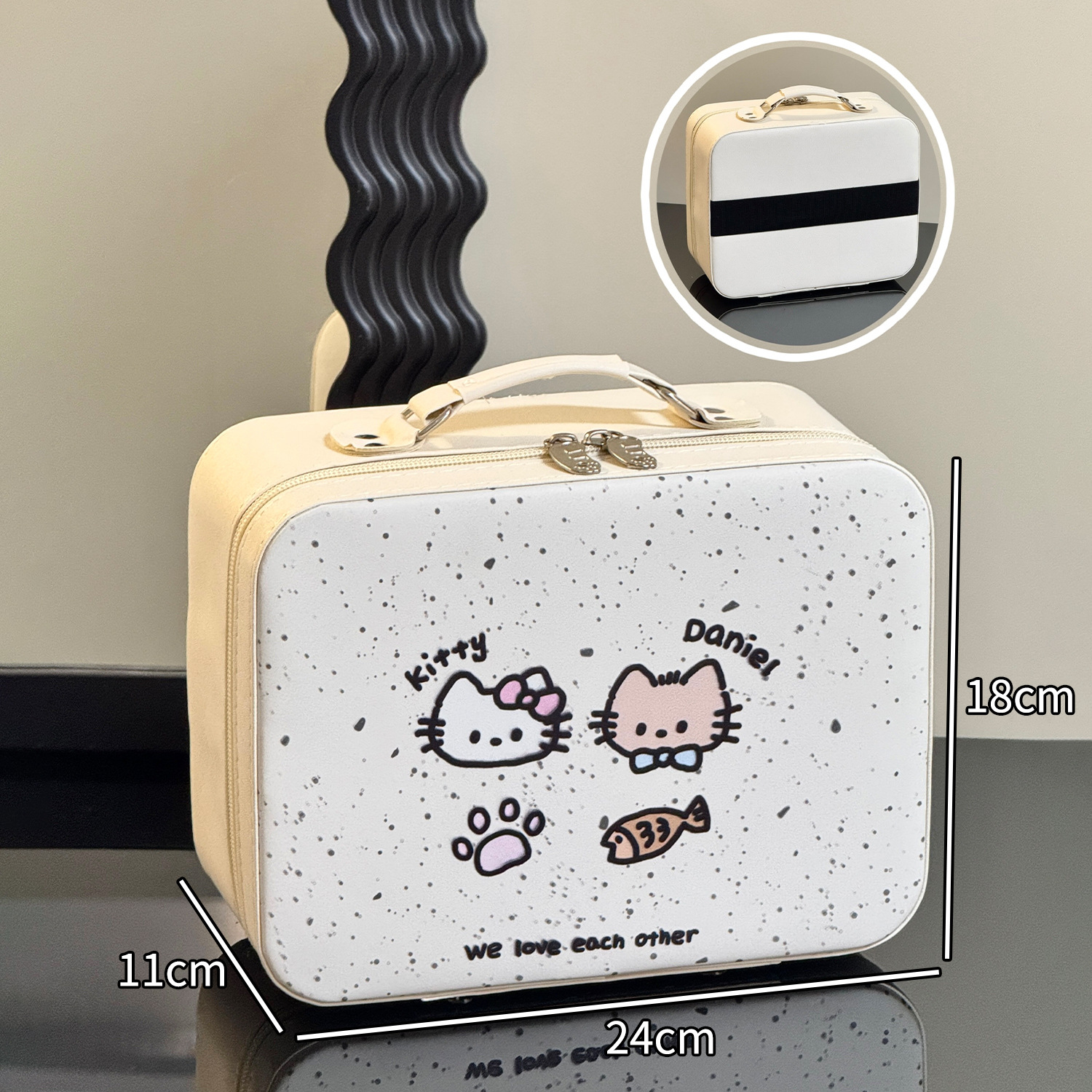 Maleta de maquillaje Pu maleta de maquillaje de gran capacidad mujer maleta de espejo portátil 2025 nueva maleta de viaje