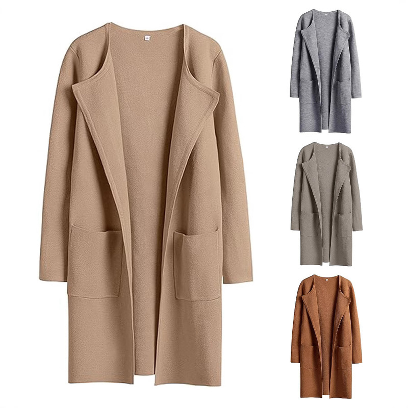 2025 Autumn and Winter Cross-Border European and American New Temu Amazon Fashion Lapel Woolen Outwear Tops and Jackets for Women