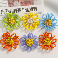 初秋の気質ビーズコントラスト花びら花 diy アクリルアクセサリー手作りイヤリングイヤリング女性の材料卸売
