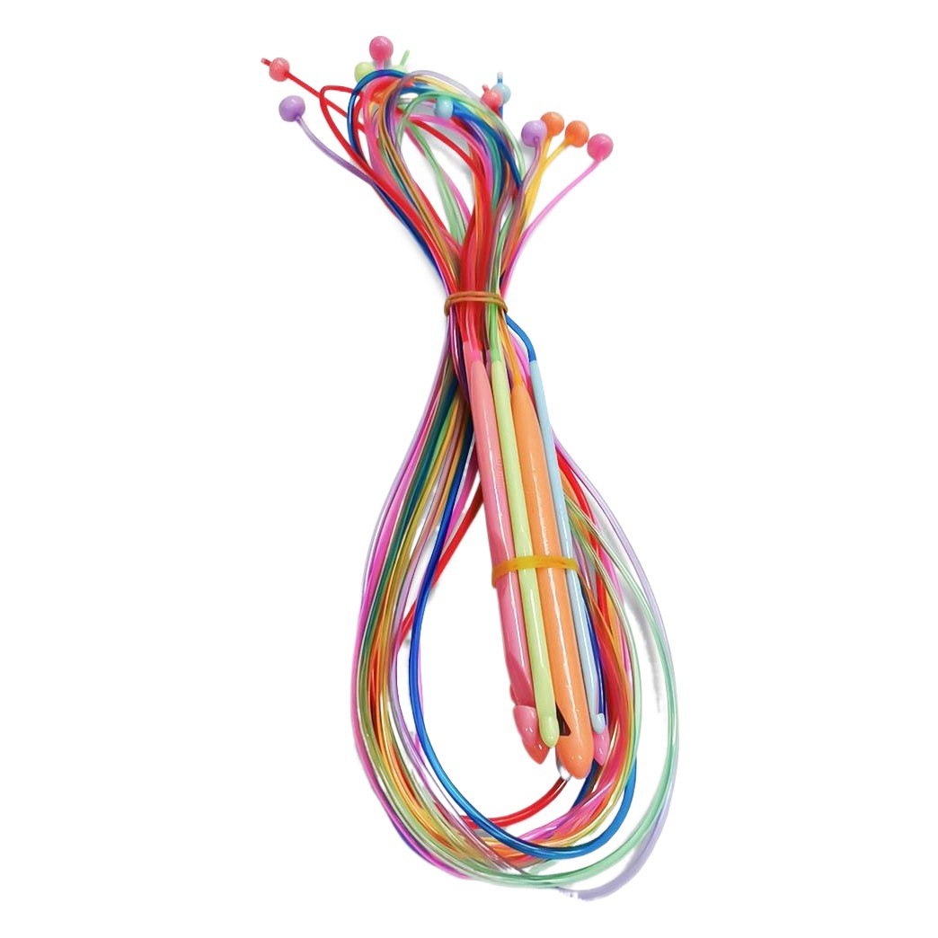 Herramienta de punto aguja suéter plástico afgano alfombra ganchillo 1,2 m largo 12 unidades un conjunto bolsa