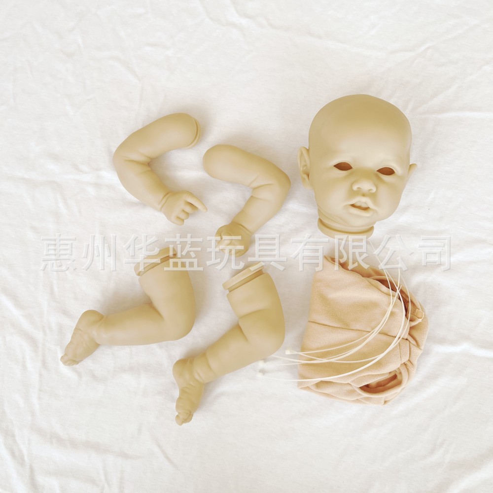 다시 태어난 인형 키트 SASKIA 직물 바디 플라스틱 구성 요소 시뮬레이션  화이트 배아 형 재탄생 인형