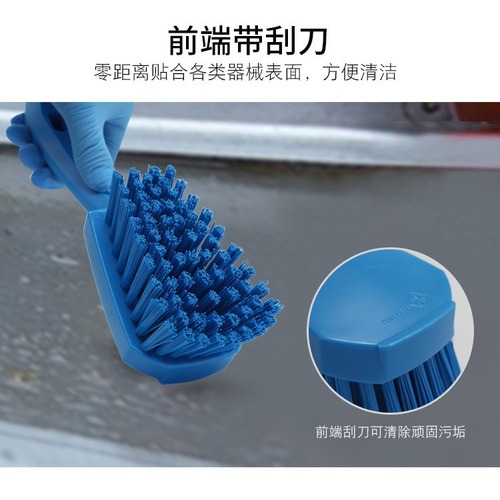 Food safety short-handled hard bristle brush food grade no shedding high temperature resistant cleaning brush for food factories, catering, and pharmaceutical plants
