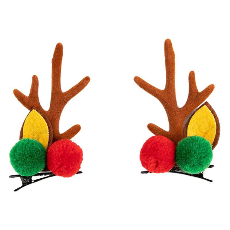 Nuevos accesorios de pelo de horquilla de corneta de Navidad para niños clip de niña coreana Red de dibujos animados alche horquilla accesorios para el cabello al por mayor