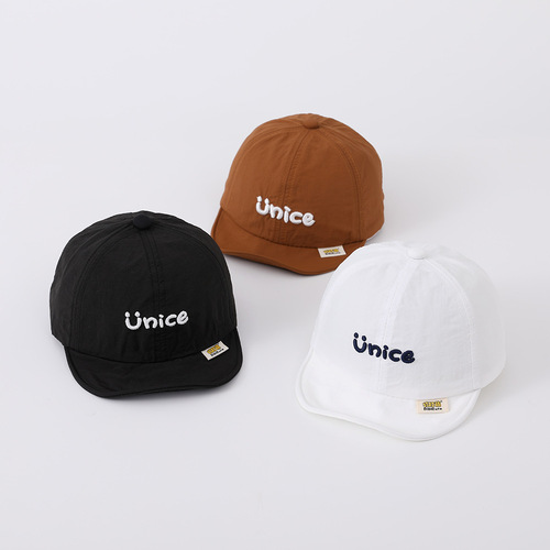 Embroidered letters simple children's quick-drying peaked cap summer thin Korean style baby fashionable sun visor trendy hat