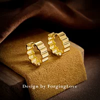 Серьги из чистого 18-каратного золота, женские модные простые золотые блестящие цветочные легкие, роскошные 14-каратные золотые серьги с пряжкой, золотые украшения 24179