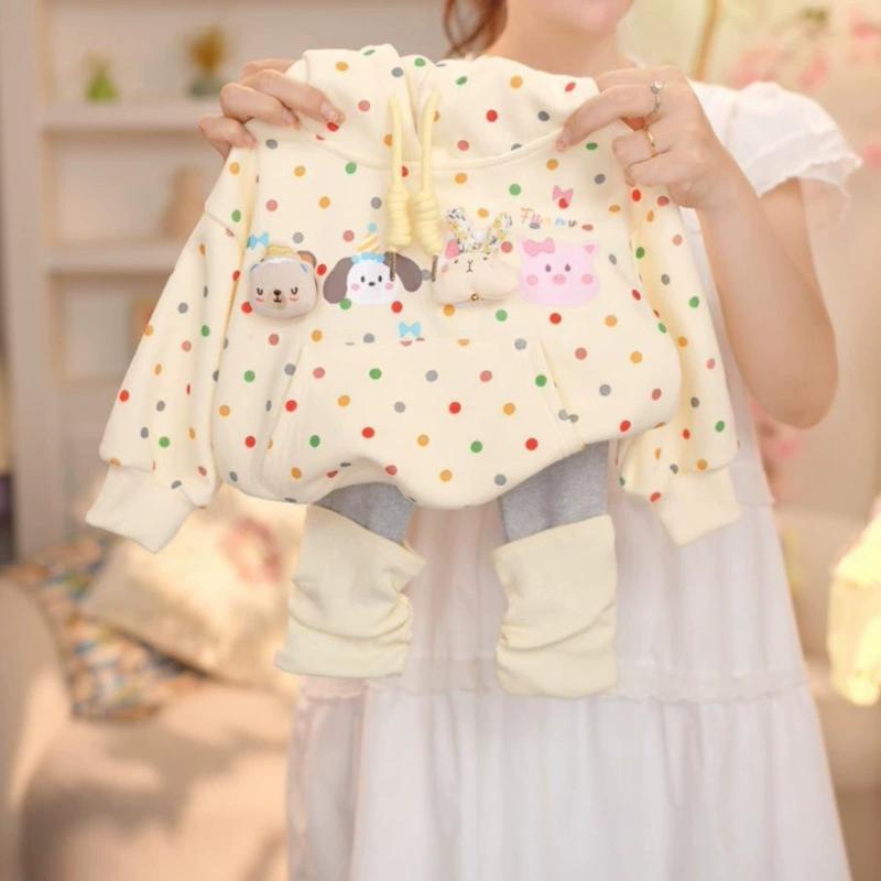 Детский костюм весна-осень 2025, новая рубашка и леггинсы для девочек, модный двухкомпонентный комплект, модная детская кофта