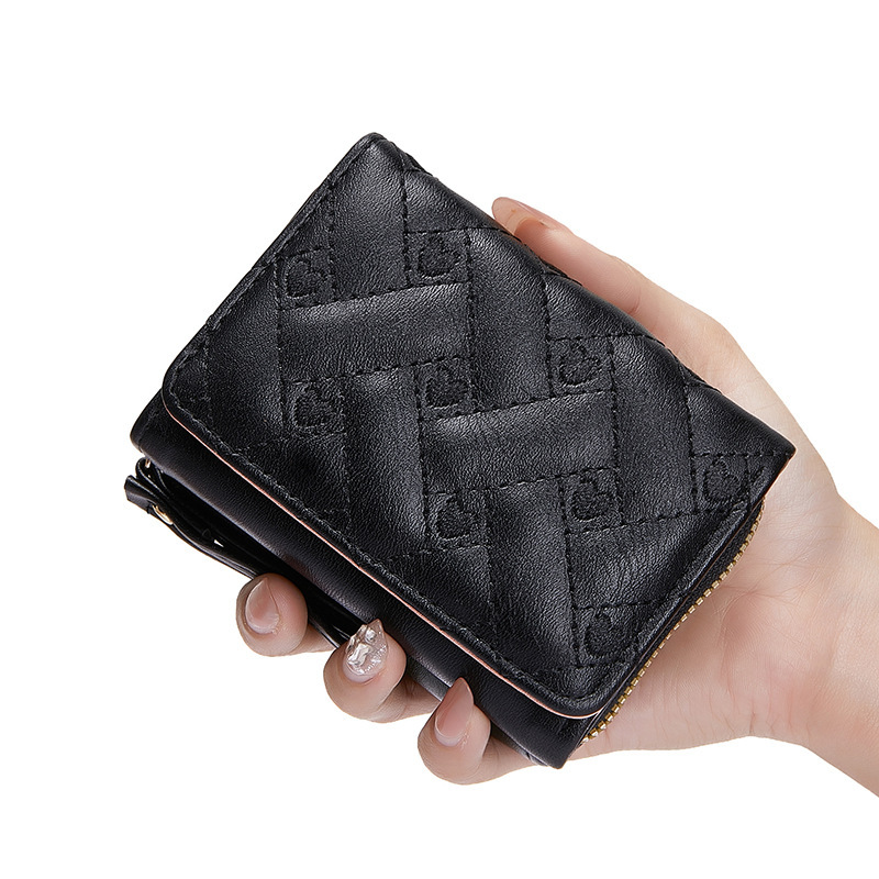 工場の新しい女性のショートウォレットシンプルな刺繍ラブPU 80% offバッグカードホルダーマルチカードスロット財布卸売|undefined