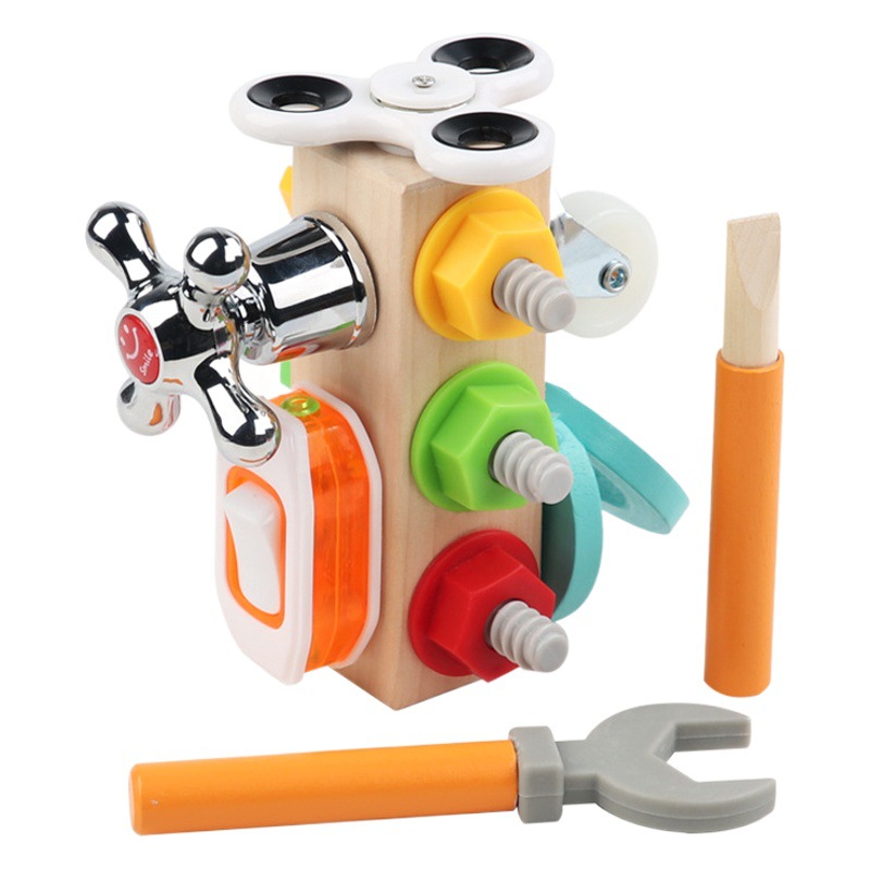 Combinación de tuerca de madera ocupado ejercicio divertido capacidad práctica multifuncional ocupado juguetes de educación temprana