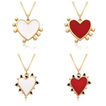 为你心动新款红色微镶锆石爱心吊坠女小众设计ins时尚高级感项链