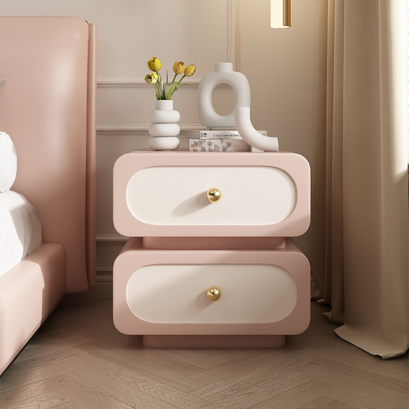 Moderno estilo francés armario de viento crema dormitorio hogar ligero de lujo de madera sólida cabecera simple cabecera de cuero negro