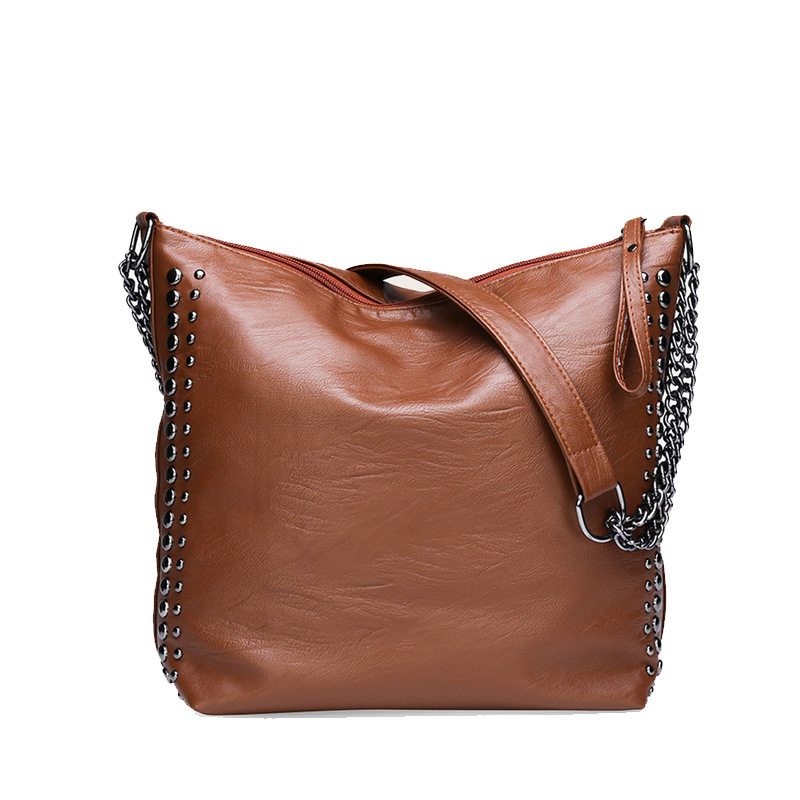 Cross-border Quality Rivet Chain Shoulder Bucket Bag Women's 2021 Foreign Trade Factory Bag Amazon AliExpress Women's Bag Cross-border Quality Rivet Chain Shoulder Bucket Bag Women's 2021 Foreign Trade Factory Bag Amazon AliExpress Women's Bag