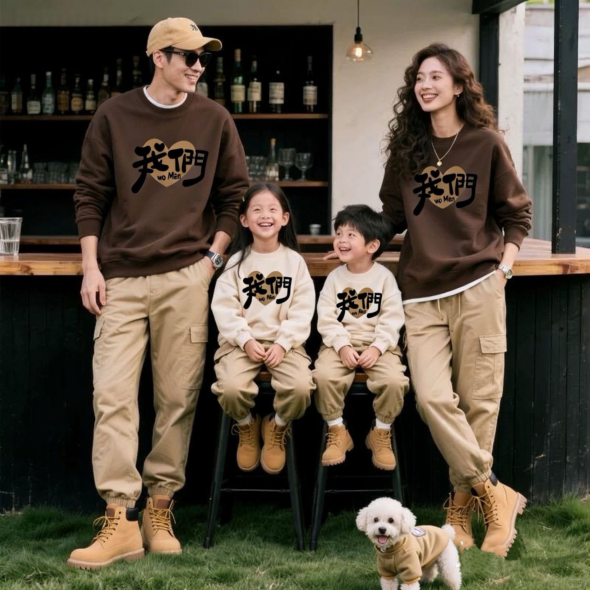 亲子装秋冬2025新款潮一家三四口我们卫衣母女母子装洋气婴儿爬服