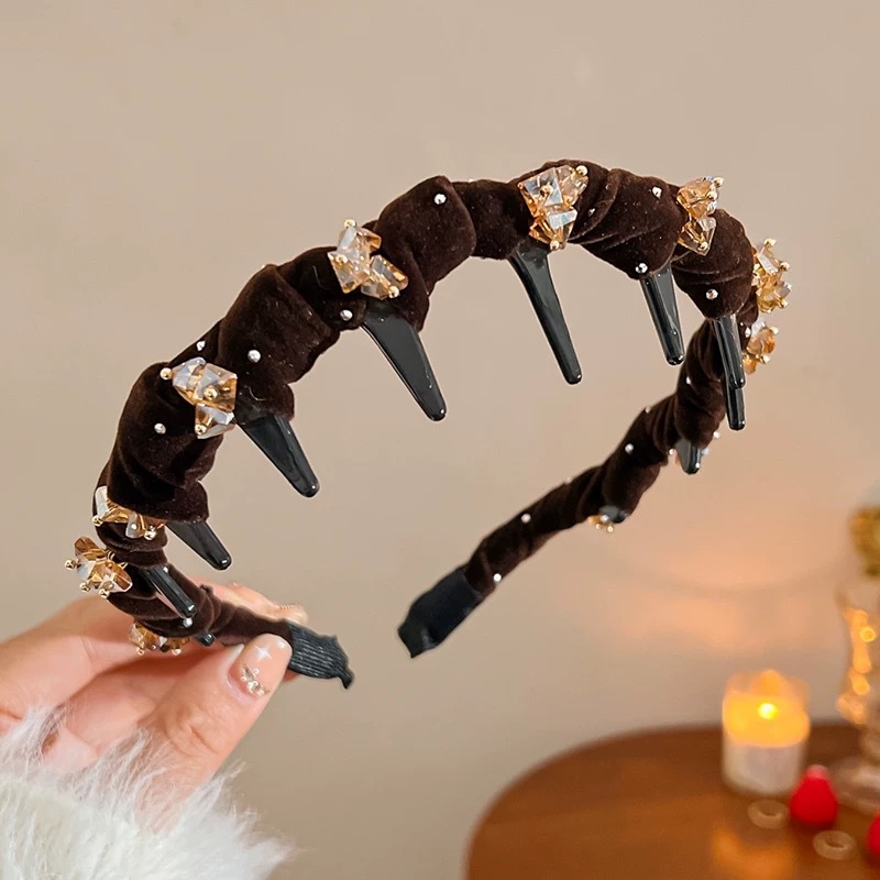 # 100 coffee color flocked flower headband