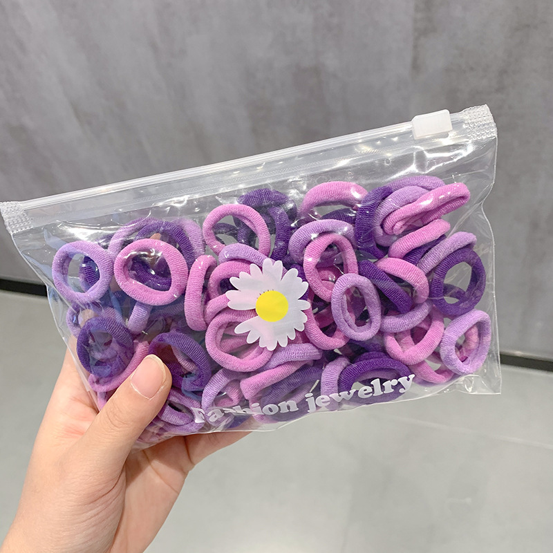 El anillo de la toalla del pelo de la banda del pelo del pulgar no lastima el pelo banda de goma elástica alta accesorios lindos para el cabello cuerda de pelo pequeña para niñas
