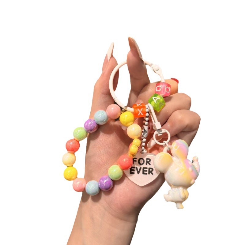 Acrílico galvanizado Mickey Mouse colgante llavero colgante colorido beaded pulsera mochila colgante decoración regalo