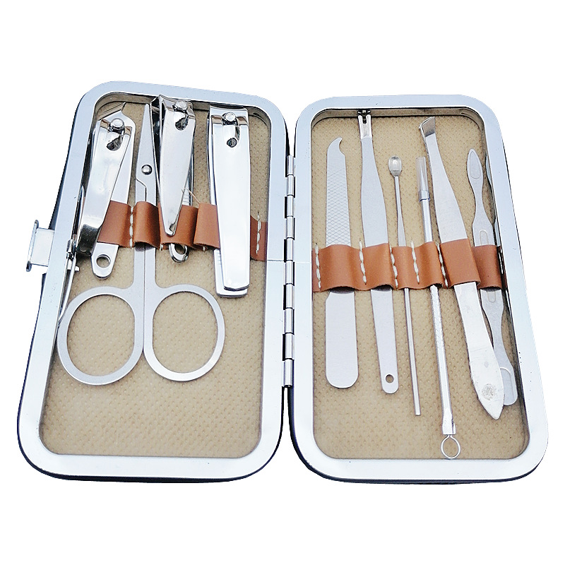 指甲钳10件套 修甲工具美容套 便携10件套 装美甲套装指甲刀套装