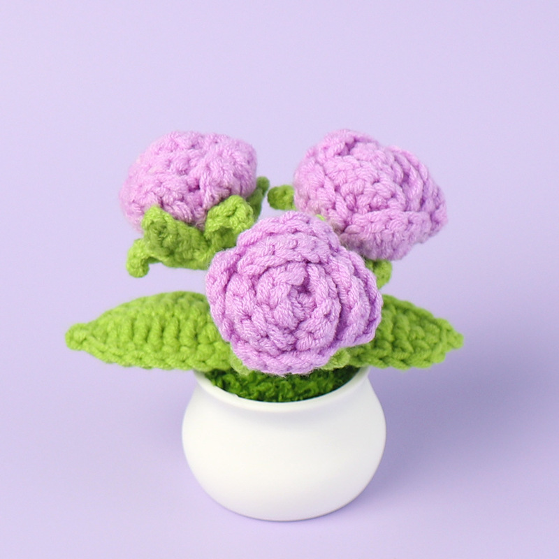 完成品クロスボーダーニットウールひまわり鉢植え造花研究デスクトップ装飾品卒業子供の日の小さなギフト|undefined