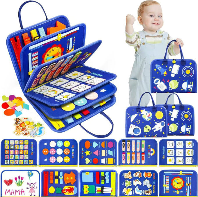 Nuevo cartón de estudio de fieltro transfronterizo de venta caliente para bebés bolsas escolares de fieltro ocupadas para niños
