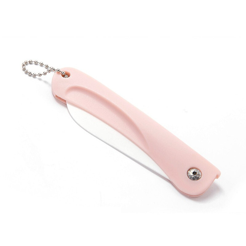 Cuchillo de cerámica cuchillo de cerámica cuchillo de frutas cuchillo de pelado plegable 3 pulgadas cuchillo portátil pequeño cuchillo de frutas de cerámica azul