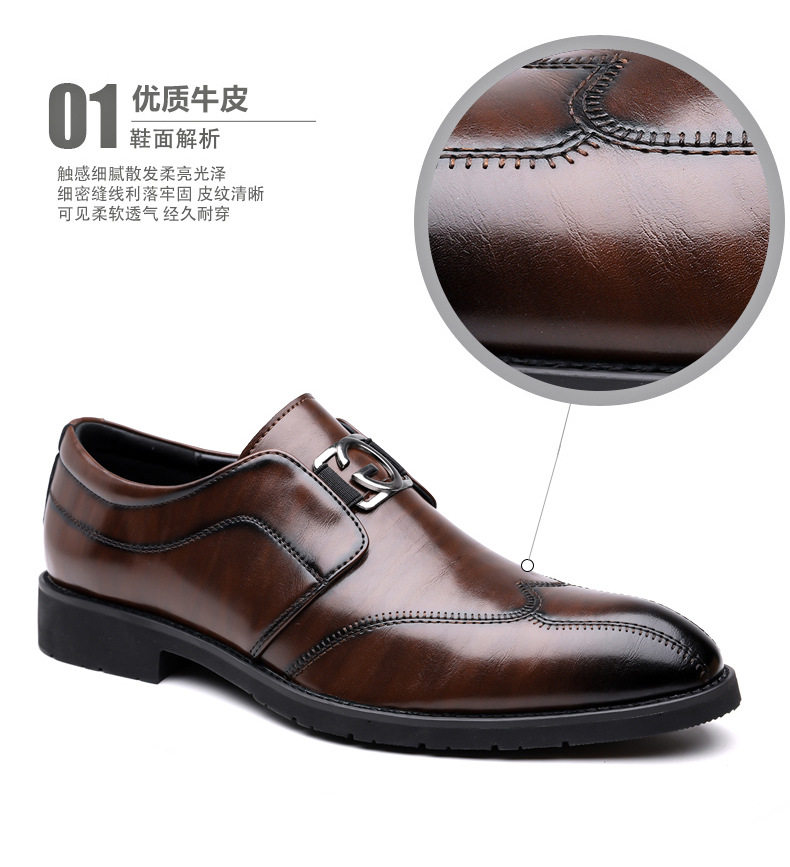 Giày lười nam da vân tay kiểu Anh, giày da công sở lịch lãm gót thấp 1-3 cm — GX1026 Màu nâu, GX1026 màu đen chi tiết 11