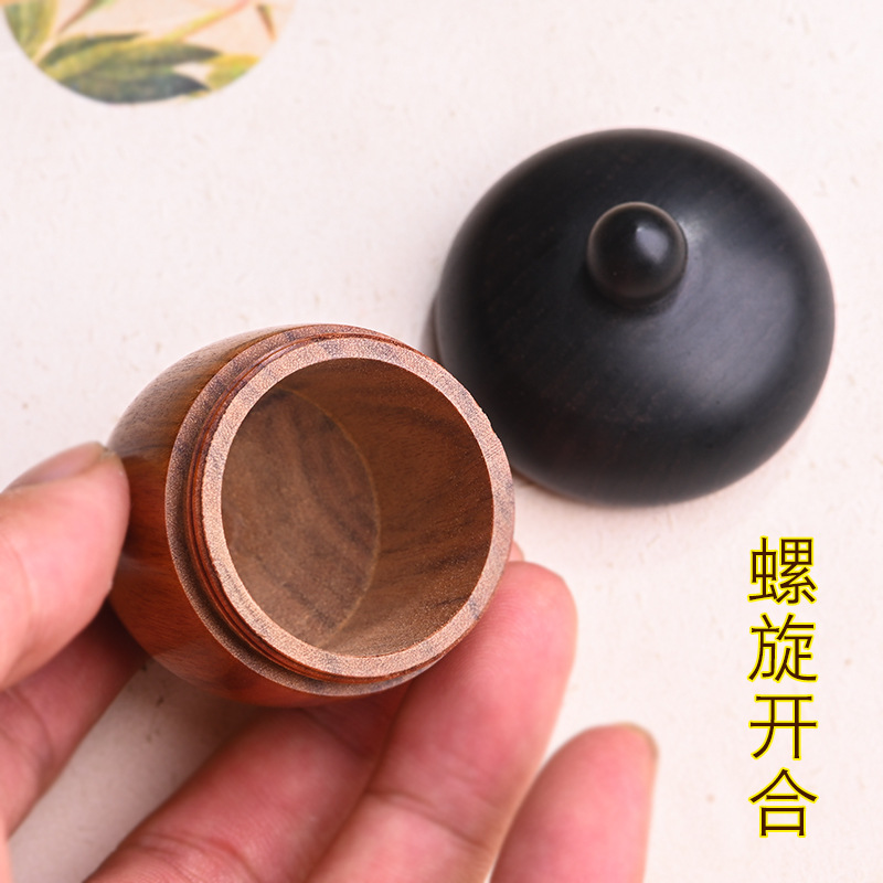 Puede ser desatornillado sándalo rey Acorn Pine cono colgante pezón anillo de pelo fetal joyería caja Gawu mango piezas