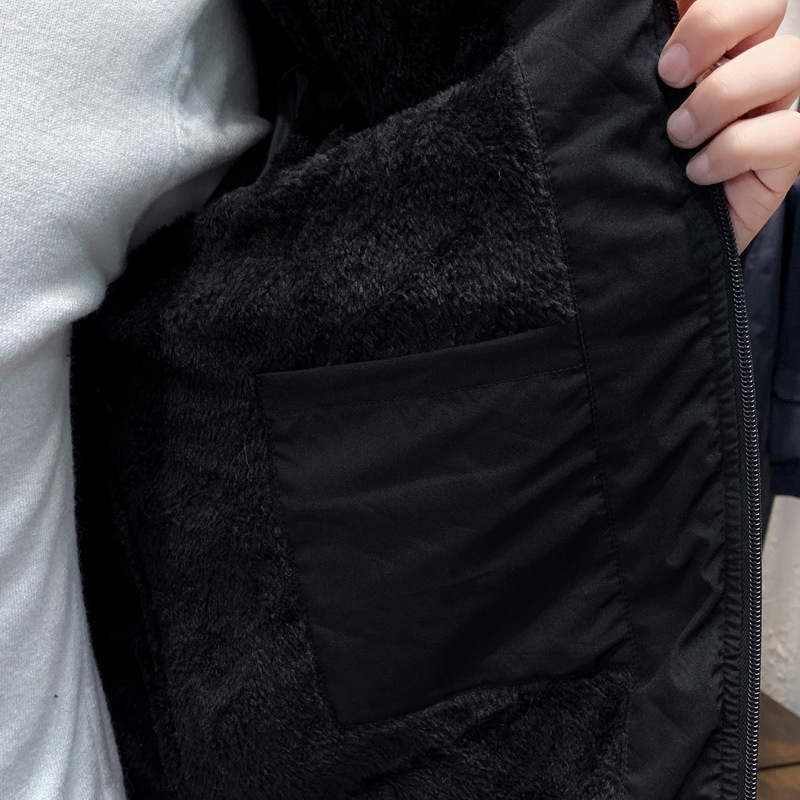 AliExpress transfronterizo 2023 otoño e invierno nuevo Abrigo acolchado de algodón rombo de los hombres Abrigo acolchado de algodón forrado de lana chaqueta acolchada de algodón abrigo de chaqueta forrado de lana