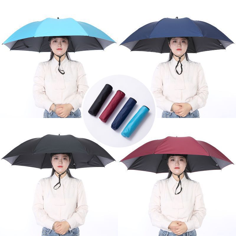 70% off Large Head-Mounted Sun and Rain Umbrella for Fishing and Outdoor Use, Large Size 1m Head-Mounted Umbrella for Sanitation and Tea Picking