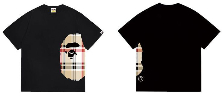 BAPE Check Side Big Ape Head T-shirt Black