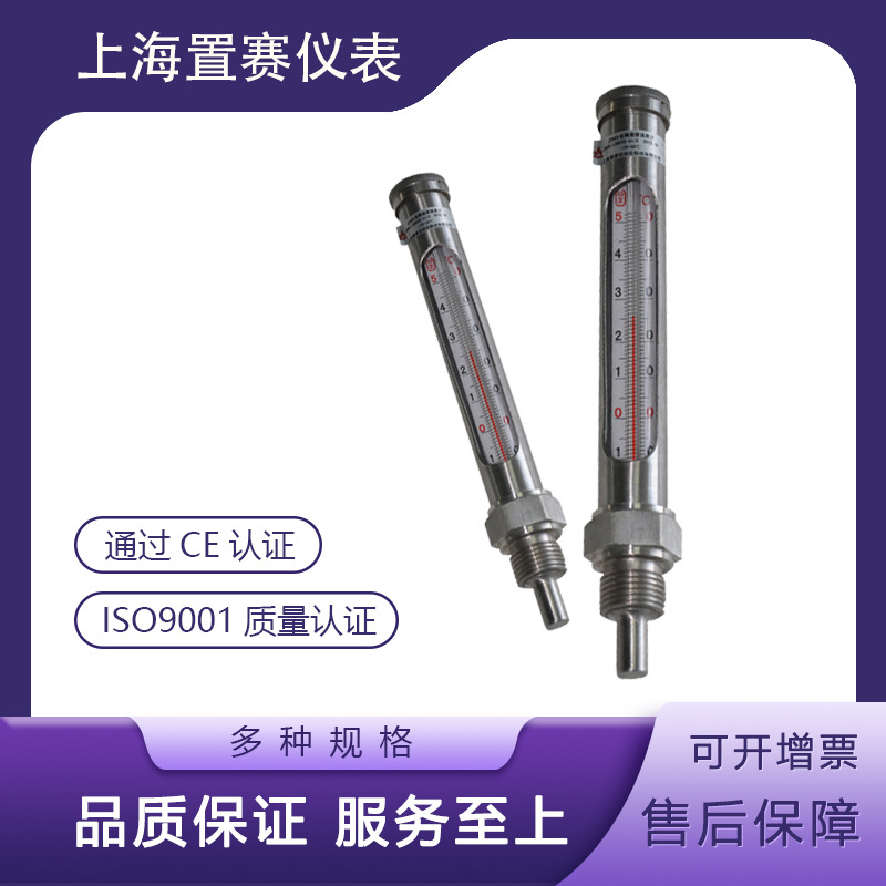 304不锈钢玻璃管金属套温度计ZS640-50-100-200锅炉管道锅炉专用