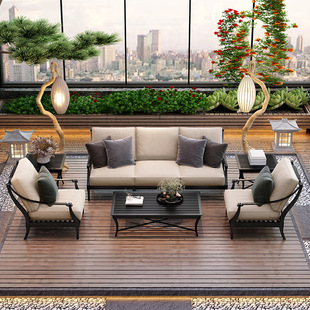 Aluminum Alloy Outdoor Sofa Waterproof Iron Outdoor Courtyard Balcony Leisure Sun Room Furniture Cast Aluminum Sofa Combination