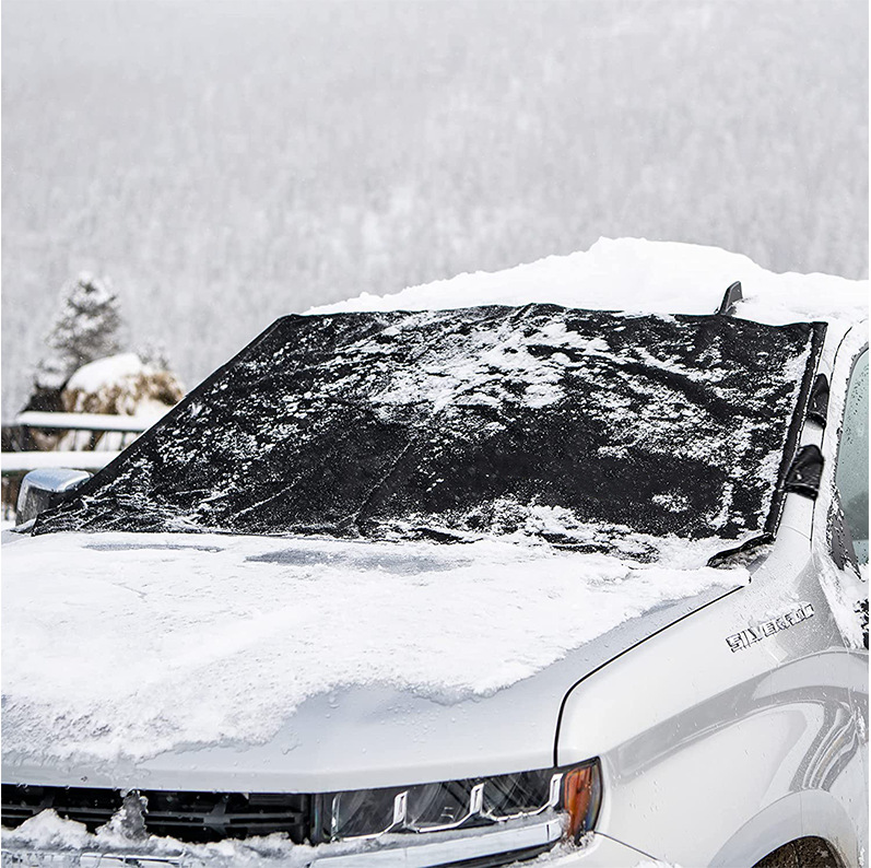Musuo 600D Oxford Cloth Car Snow Cover PVC Waterproof Windshield Protector (Car snow shield) - 160123175cm-four-ears-ears-with-anti-theft-snow-cover
