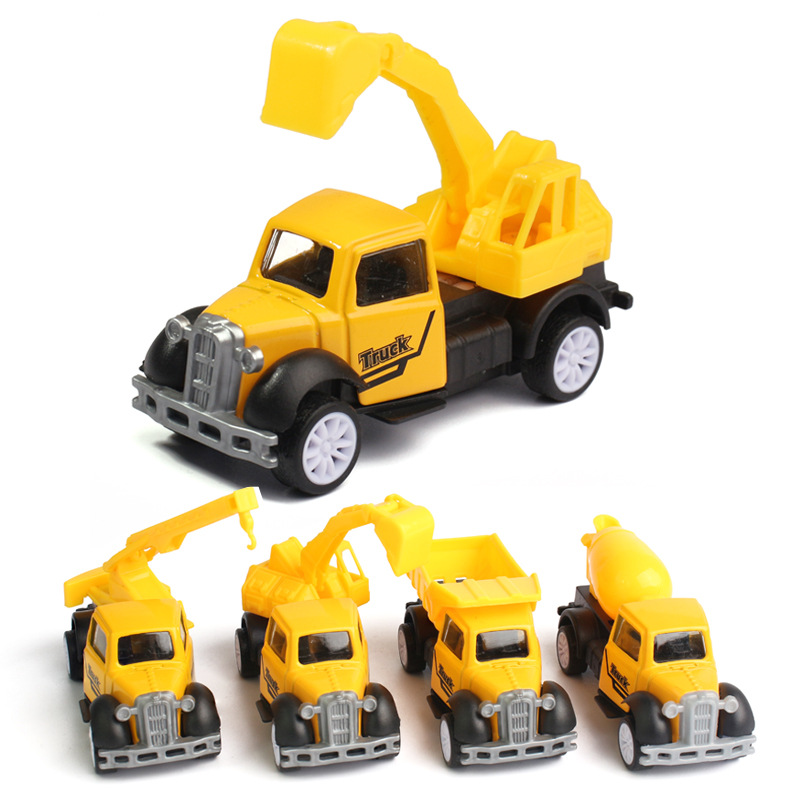 Cross-Border 1:64 Alloy Car Model Pull-Back Toy Metal Engineering Vehicle Urban Traffic Kidsren's Boy Toy