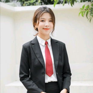 Women's 8cm zipper short tie formal wear business glossy student professional easy to pull black bank security