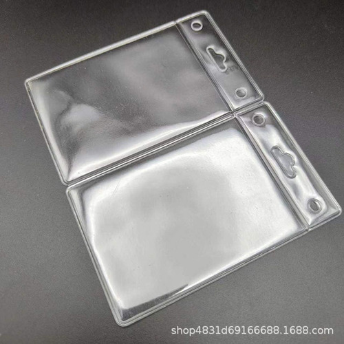 Transparent PVC Soft Film Card Holder Employee ID Lanyard Label Bag for Exhibition Factory Brand Badges, In Stock Wholesale