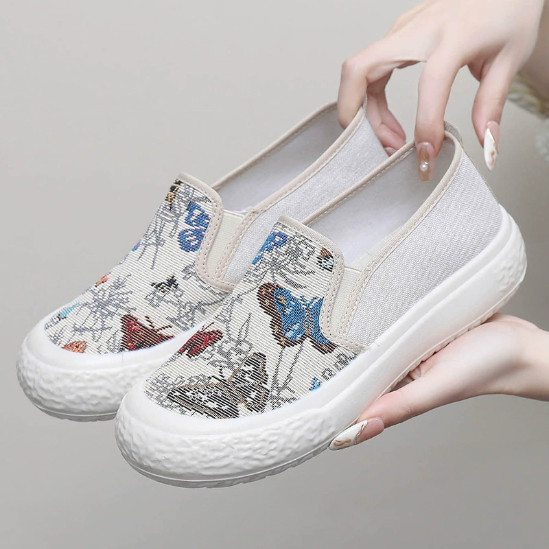 Весенняя и осенняя обувь рыбака одна педаль студенческая обувь мягкая подошва нескользящая ленивая обувь дышащая и удобная повседневная обувь из рафиновой ткани