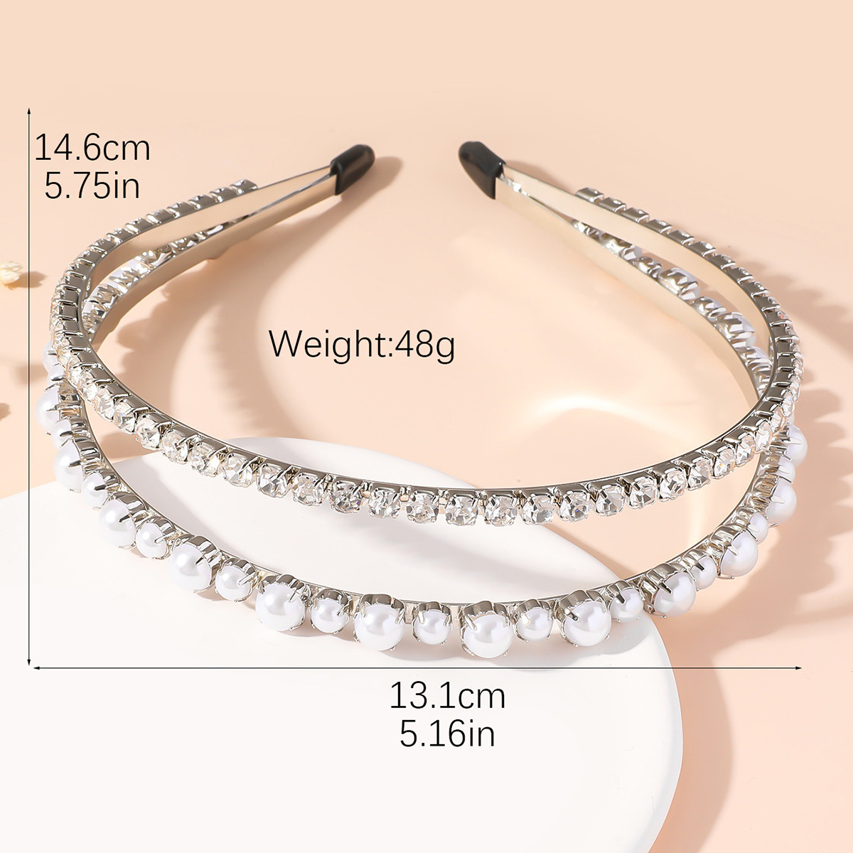 Europa y los Estados Unidos perlas red personalidad roja super brillante doble diamante cabeza de aro estilo coreano dulce perilla de cabello accesorios para el cabello